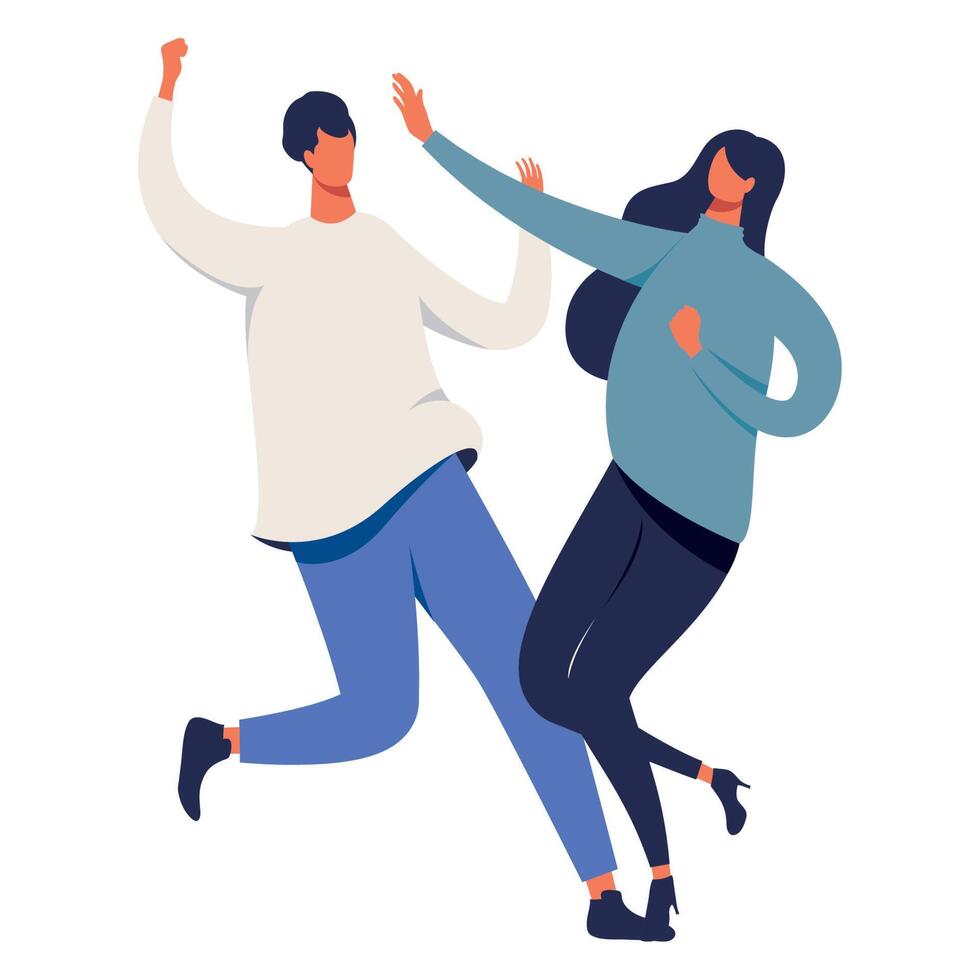 young couple dancing vector