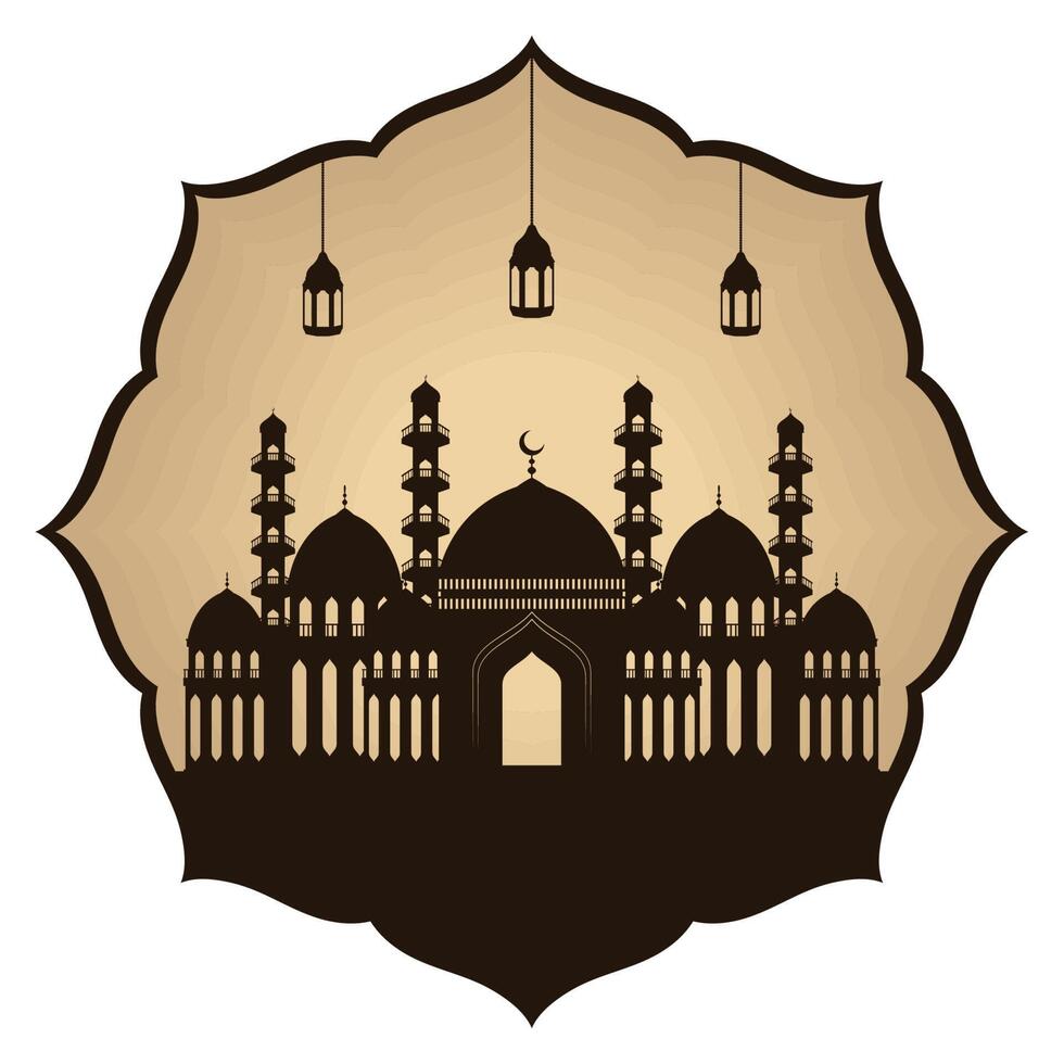 muslim mosque in frame vector