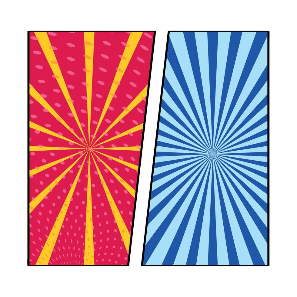 red and blue pop art backgrounds vector