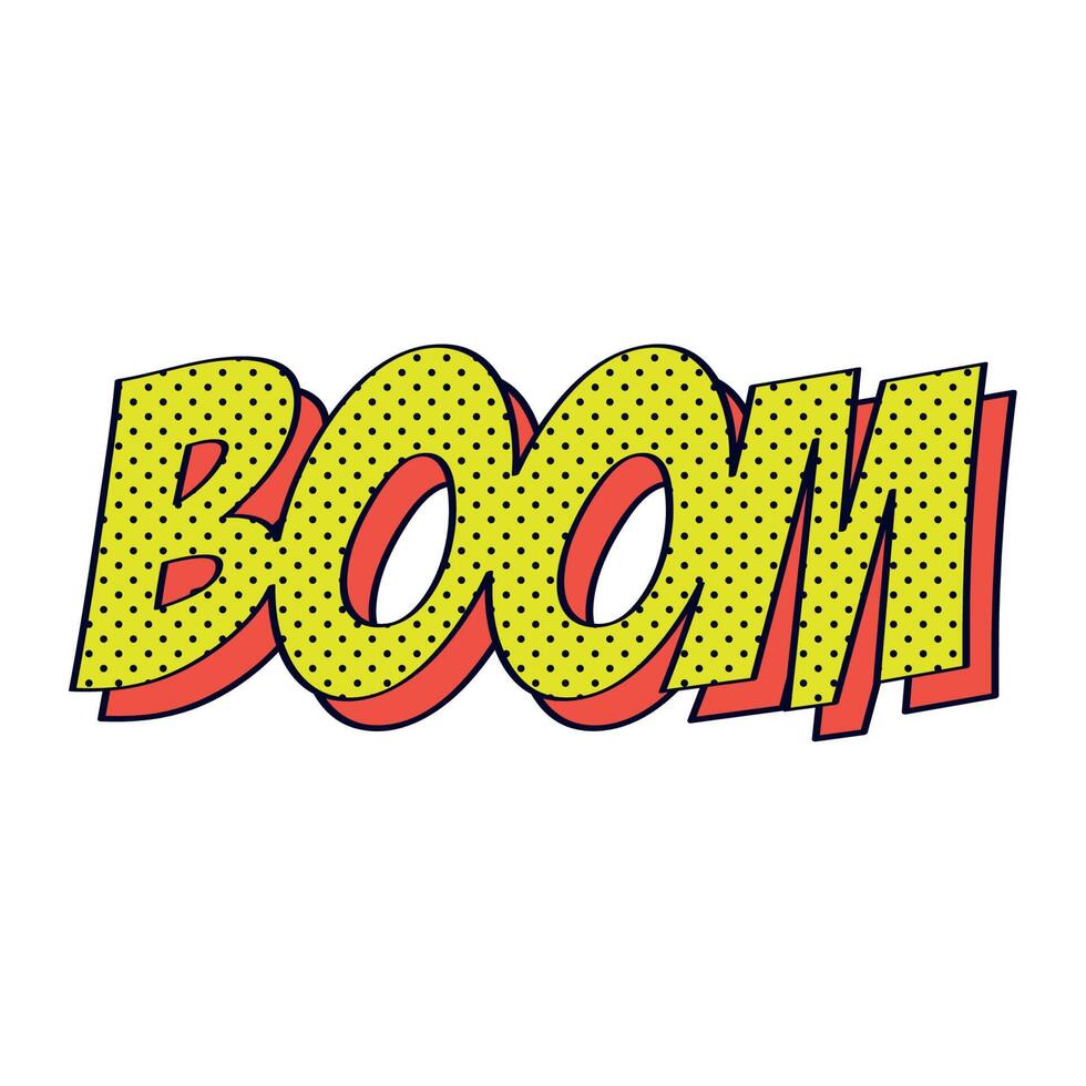 boom pop art lettering vector