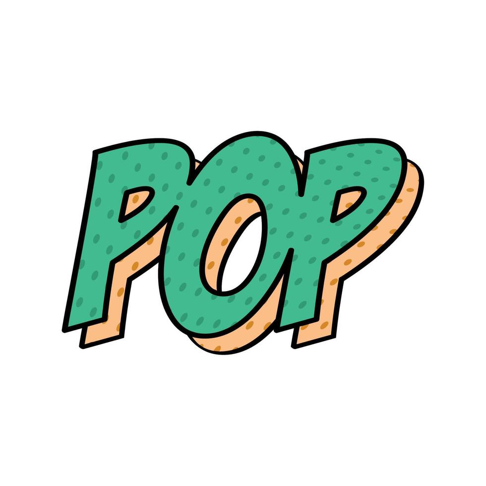 pop art green lettering vector