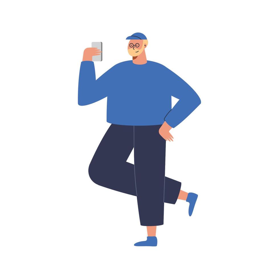 man with smartphone vector