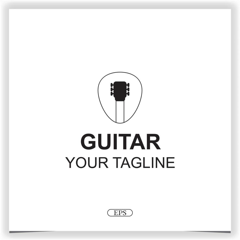 simple flat guitar logo premium elegant template vector eps 10