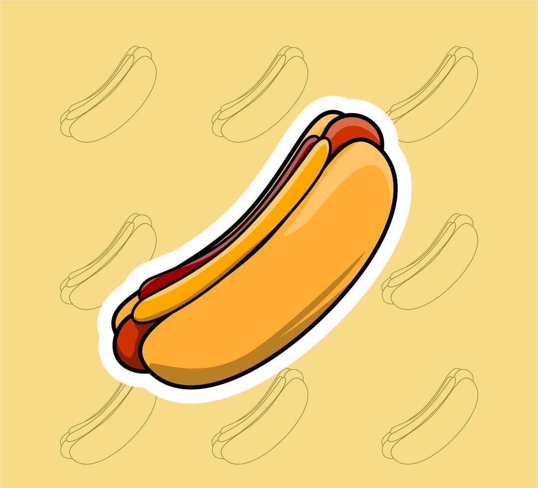 hotdog food icon vector