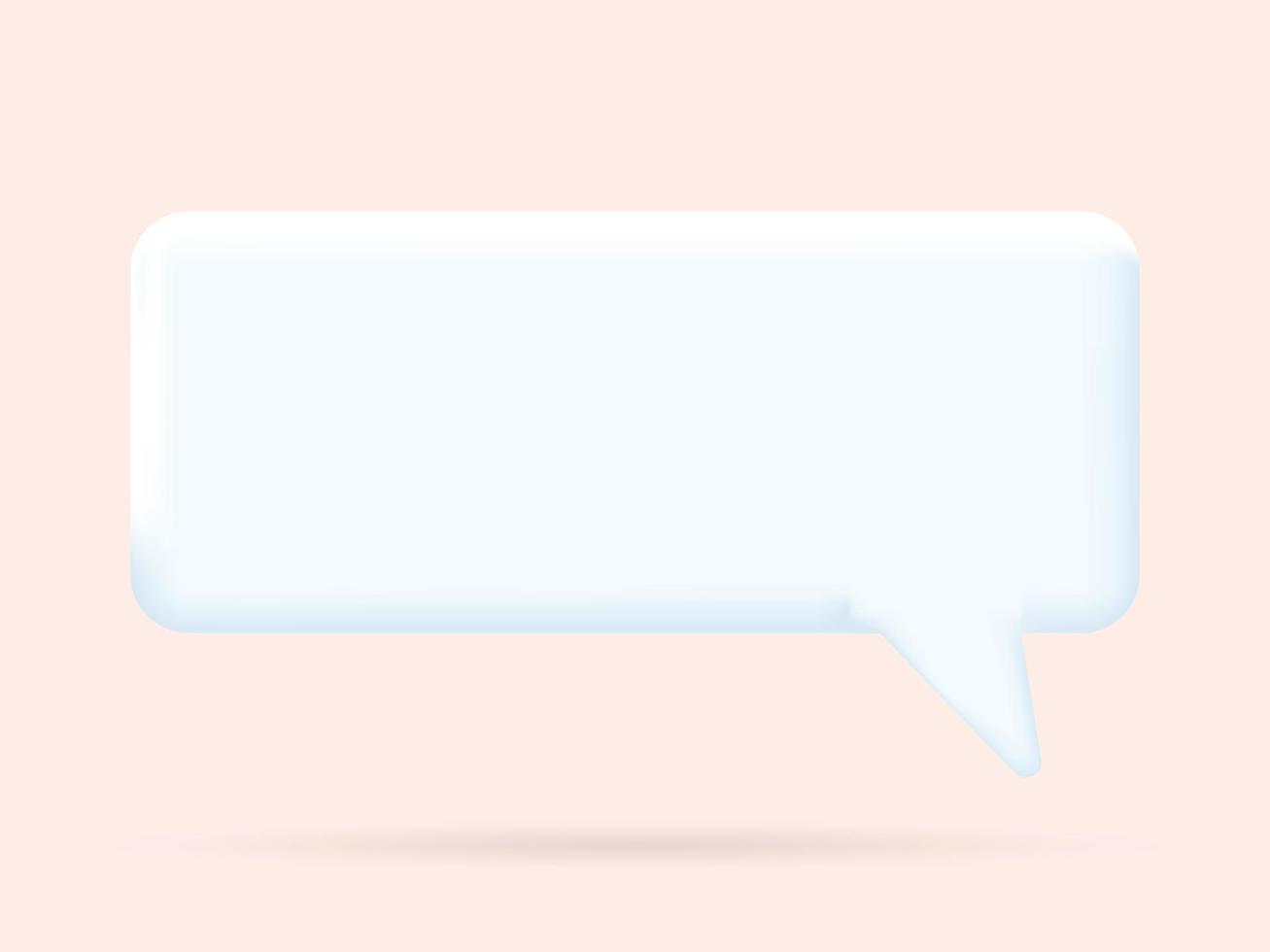 Blank white speech bubble pin 3D rendering. Social network communication concept vector