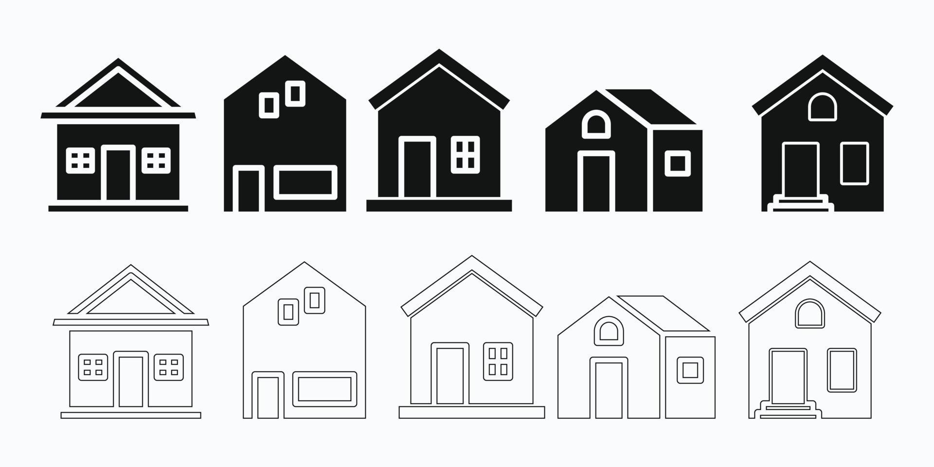 Set of houses vector icon