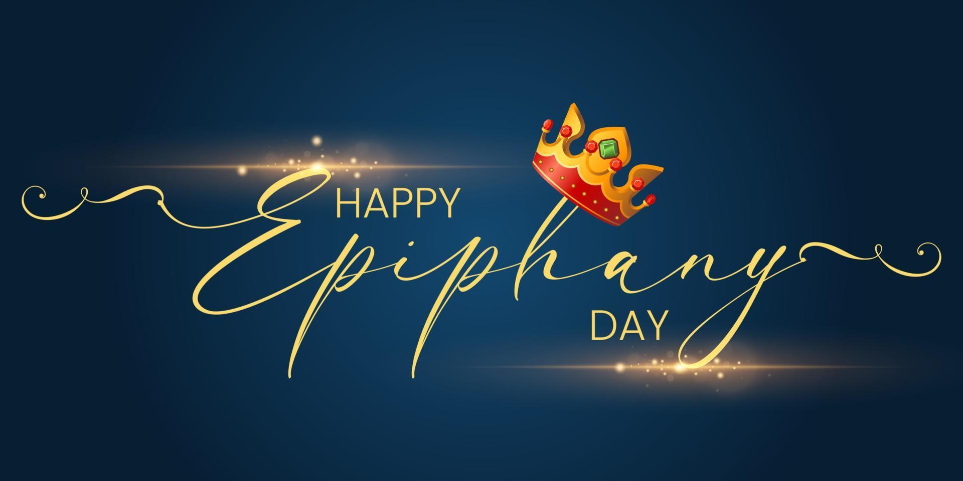 Happy Epiphany Day Template Hand Drawn Cartoon Flat Illustration Christian festival to Faith on the Divinity of Jesus Since His Coming to the World. vector