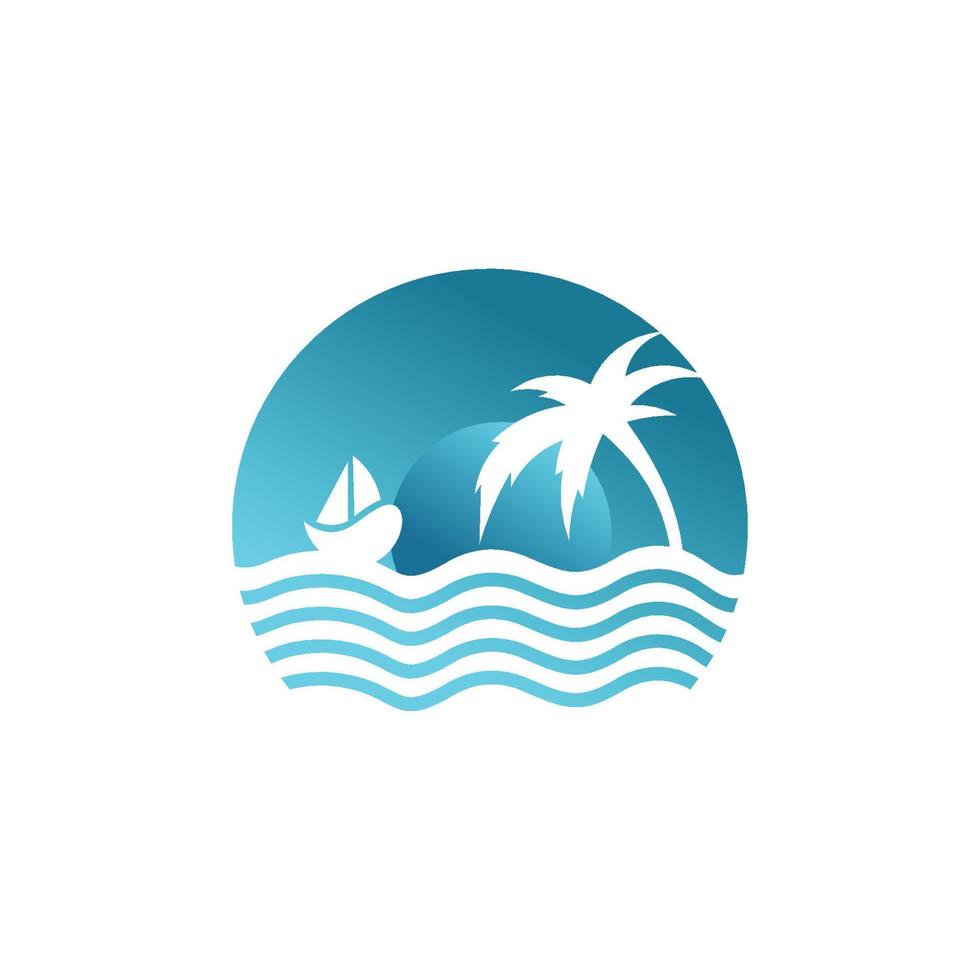 Beach logo vector template design Pro Vector