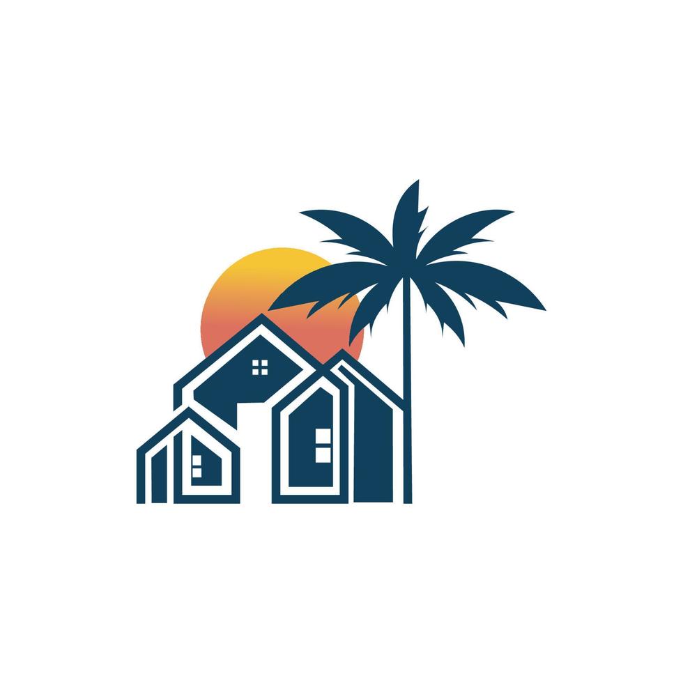 tree combination housing vector logo design
