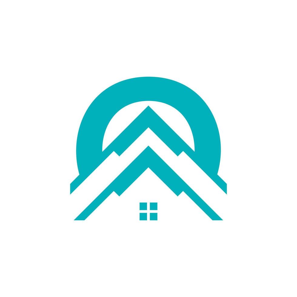 house shape abstract line vector logo design