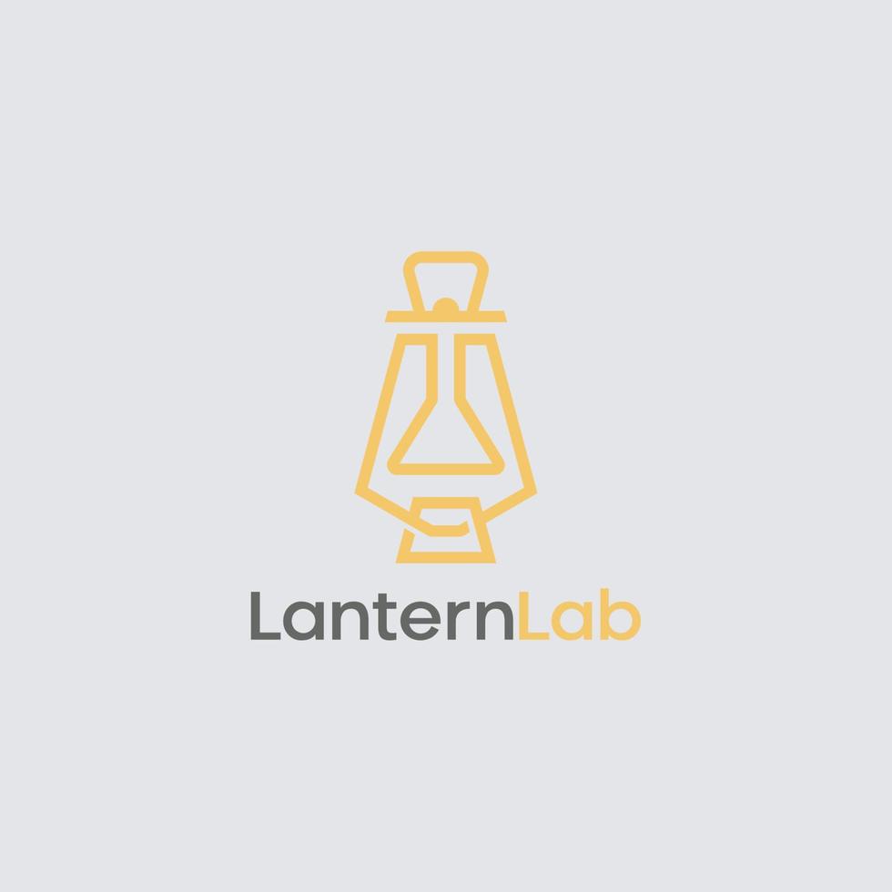 idea de diseño de logotipo de linterna y laboratorio vector