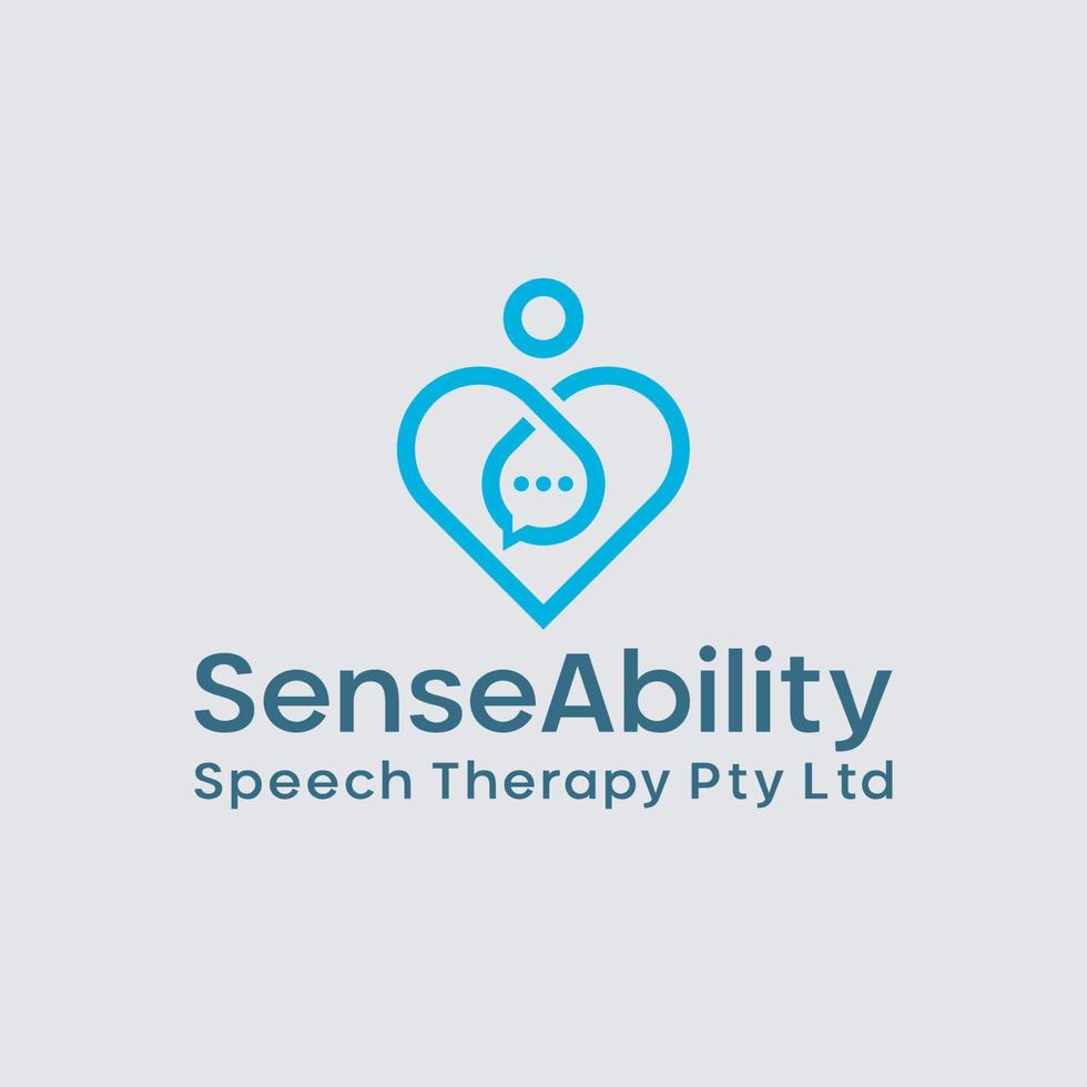 Combination logo from heart and people symbol logo sense ability vector