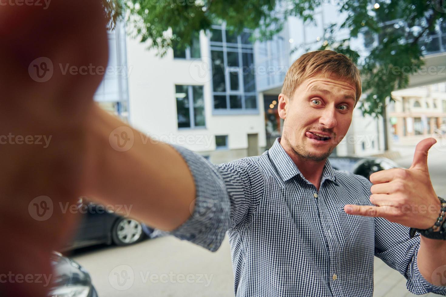 Man taking a selfie photo