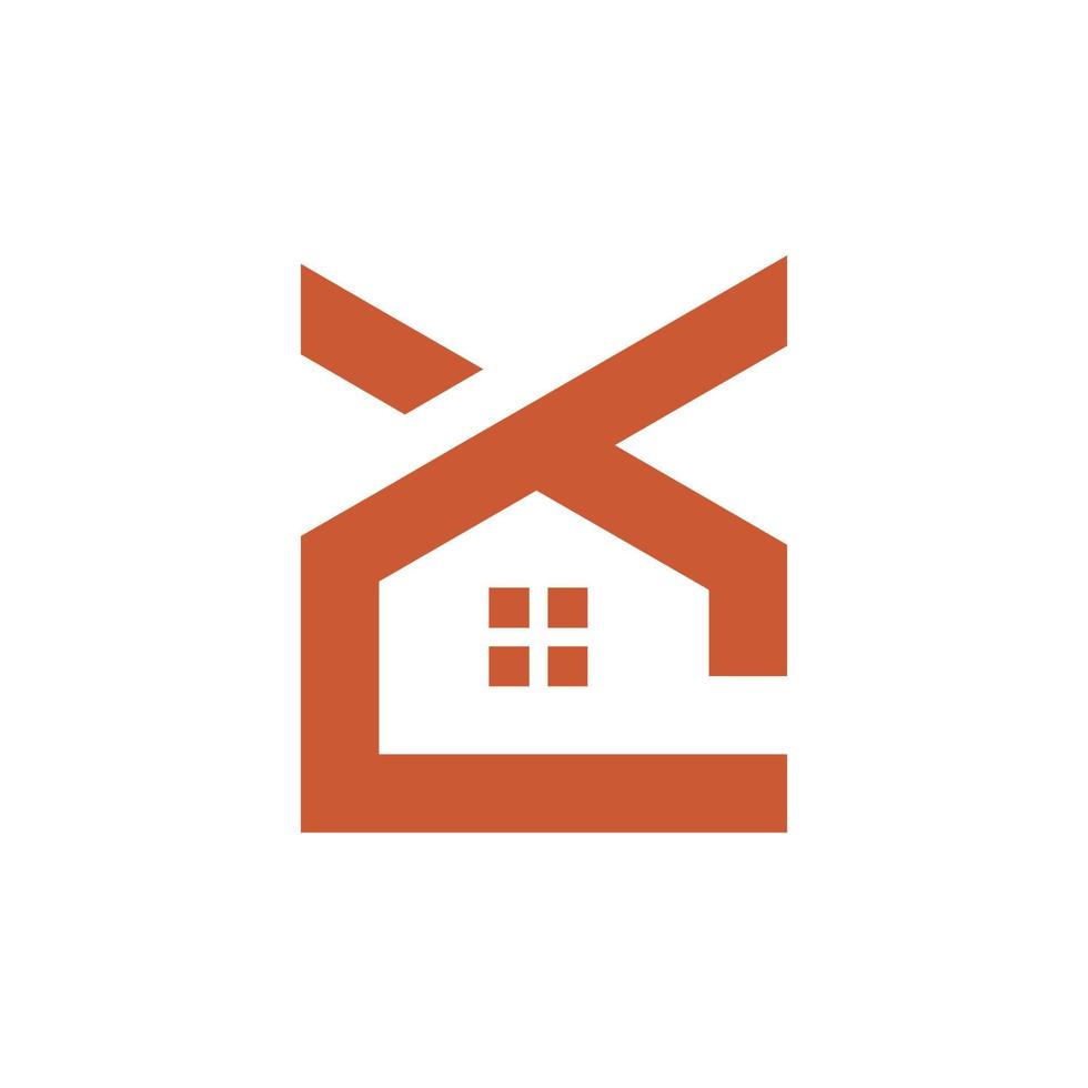 house shape abstract line vector logo design