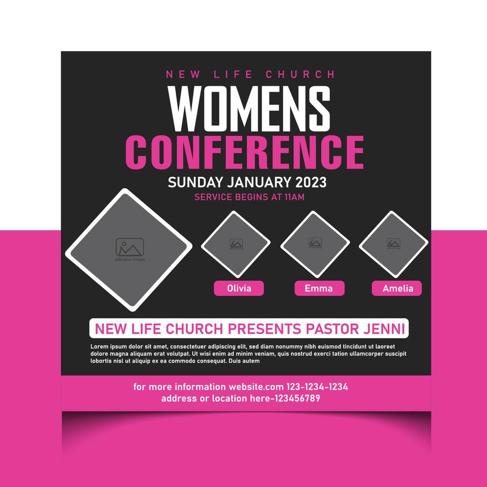 Women's Conference Social Media Post  Flyer Templates vector