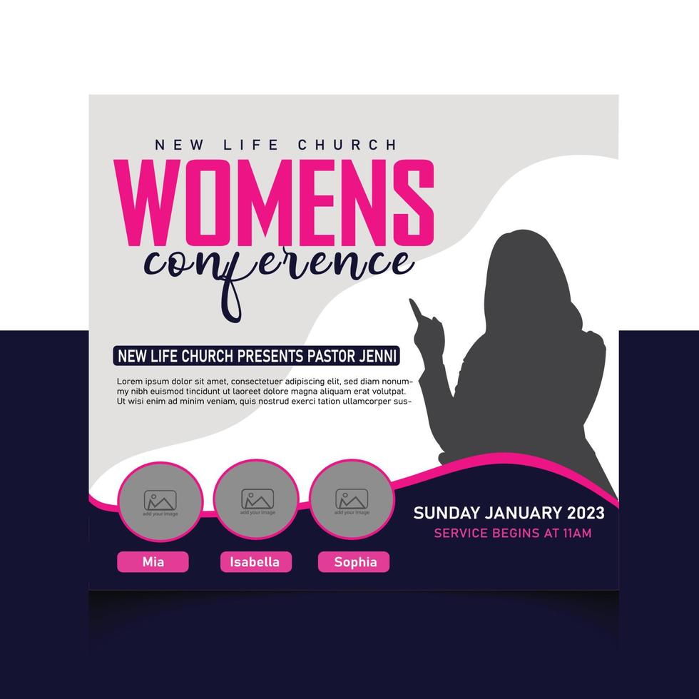 Women's Conference Social Media Post  Flyer Templates vector