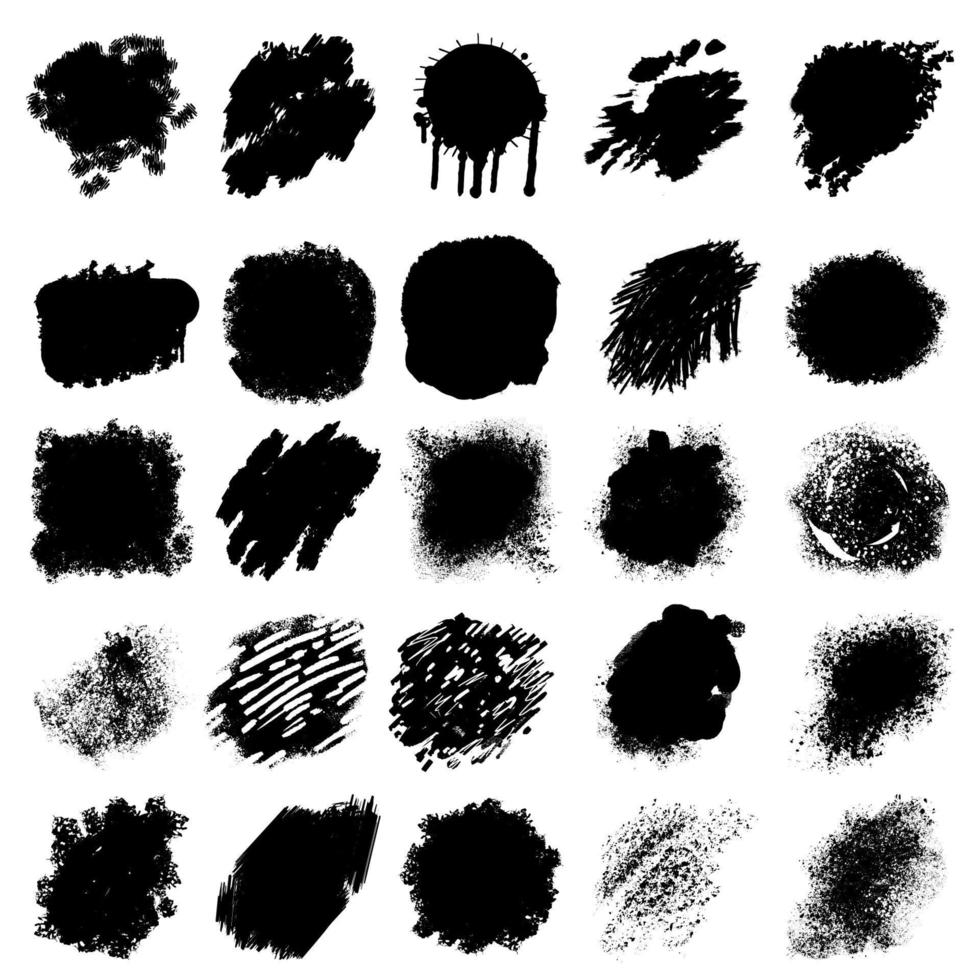 Set of Black ink splatter, paint splash vector