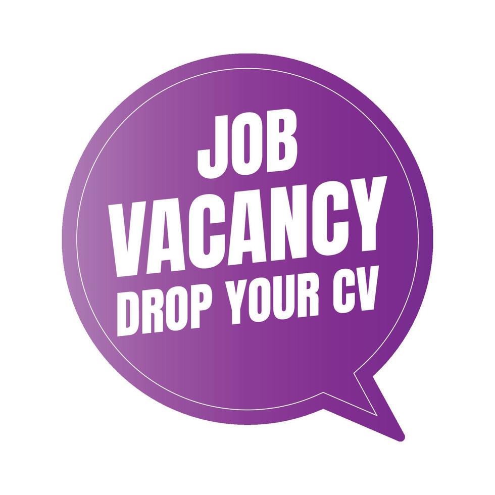 Job vacancy drop your cv sign, we're hiring join us announcement vector