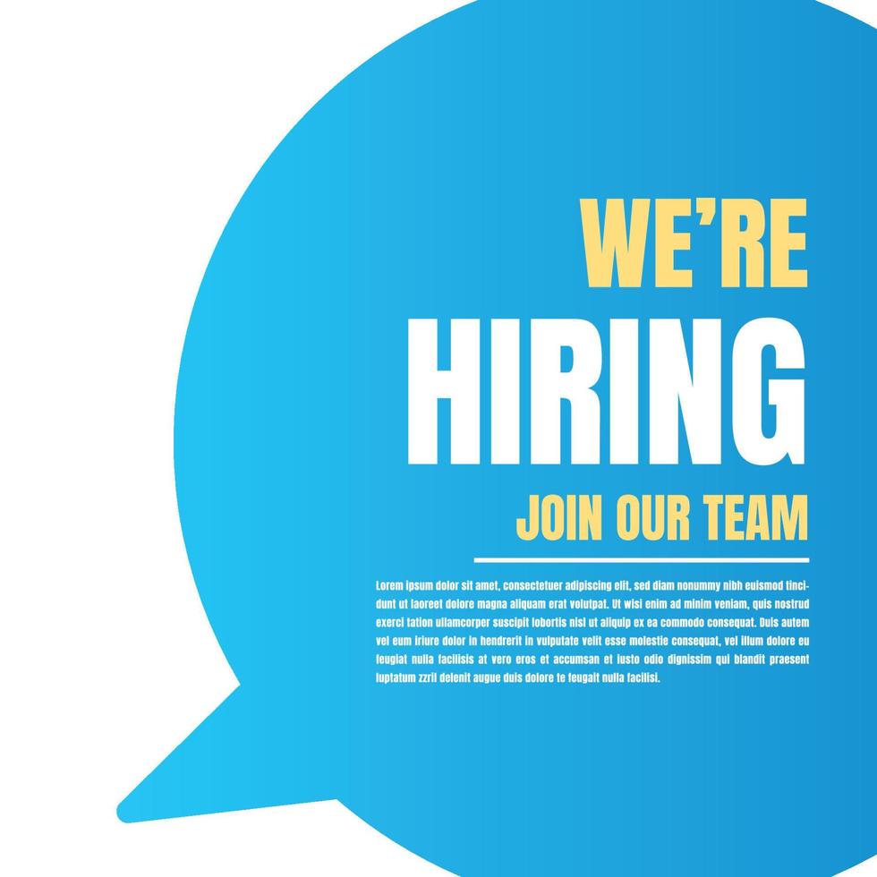 We are hiring join us announcement, Job vacancy join our team sign vector