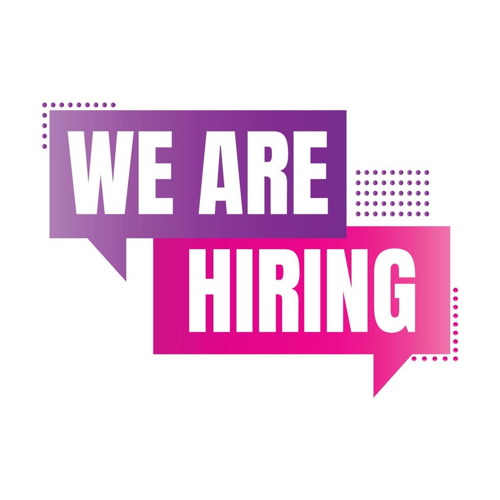 We are hiring job announcement, Job vacancy join our team design vector