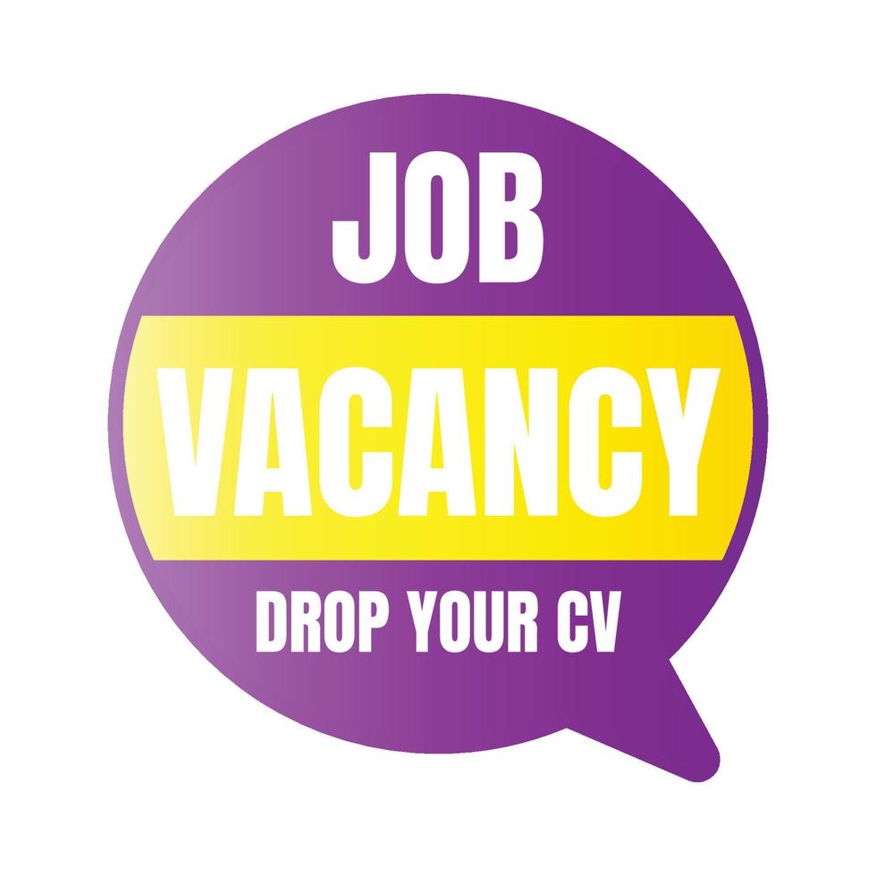 Job vacancy drop your cv sign, we're hiring join us announcement vector