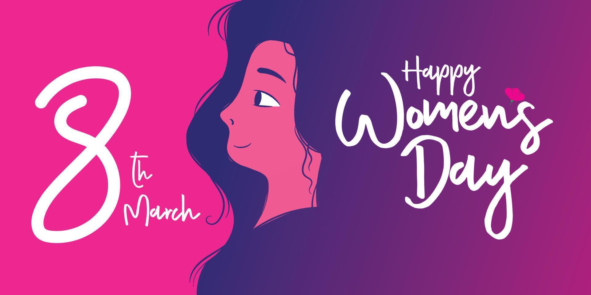 8 march international women's day vector illustration concept. happy women illustrationn, young