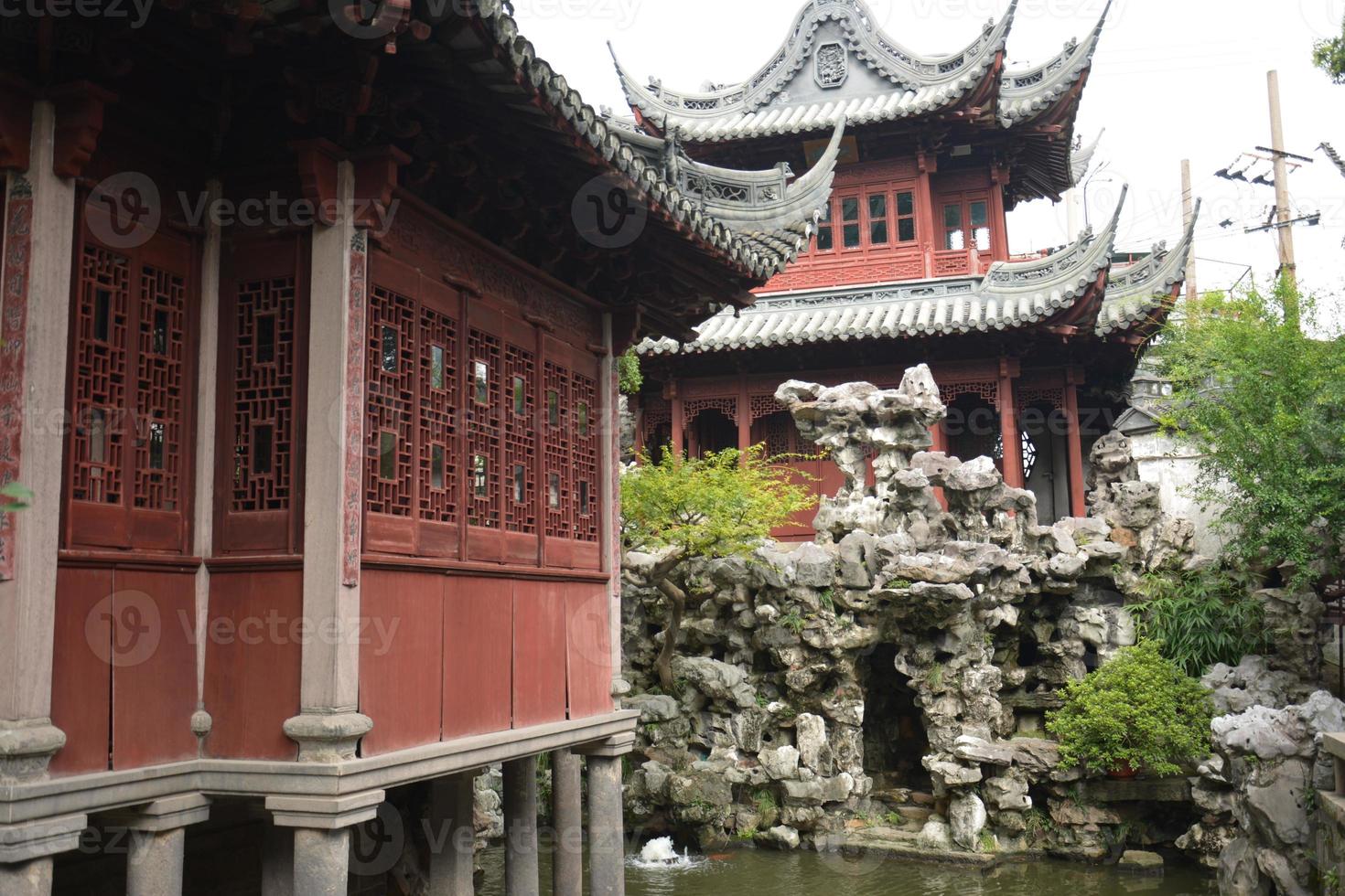 Traditional Chinese architecture in Yu Yuan Gardens, Shanghai, China photo