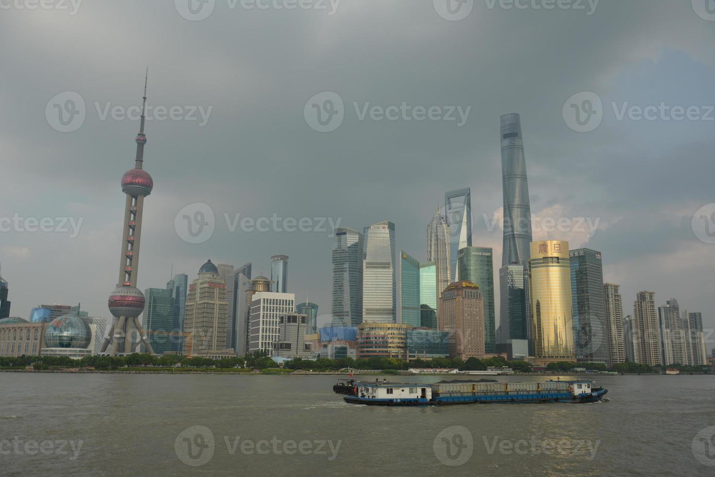 Shanghai skyline and Huangpu river photo