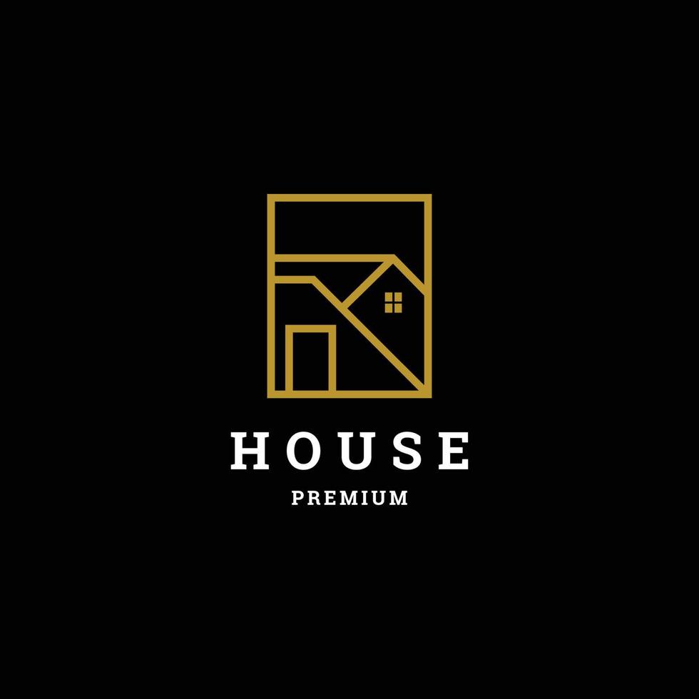 logotipo de la casa. símbolo de la casa de oro estilo lineal geométrico aislado. vector