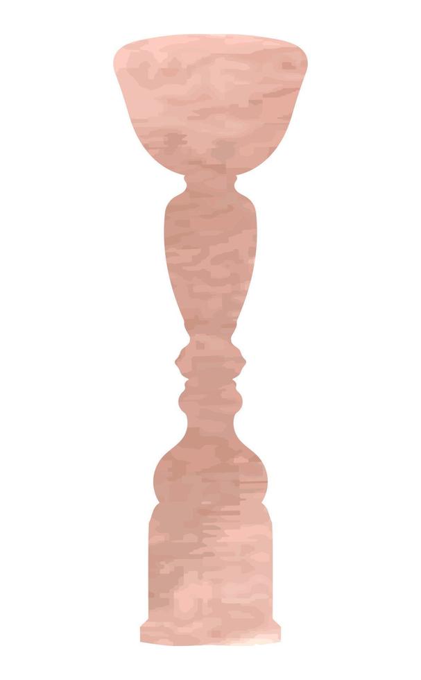 Shape of silhouette of sports realistic color cup trophy winner. Watercolor outline trophy cup. Vector illustration