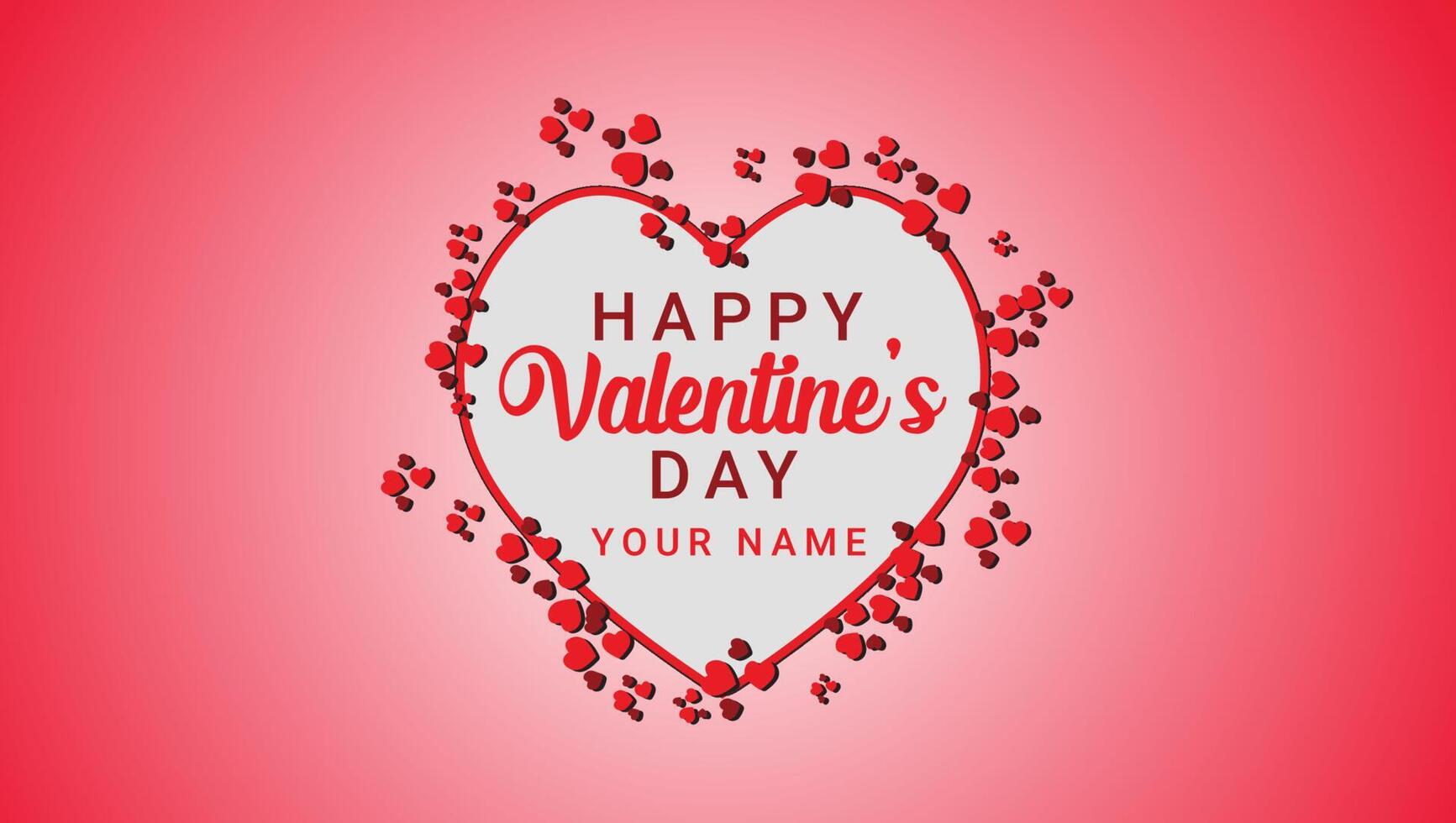 Beautiful Happy Valentine Day with Heart Template vector