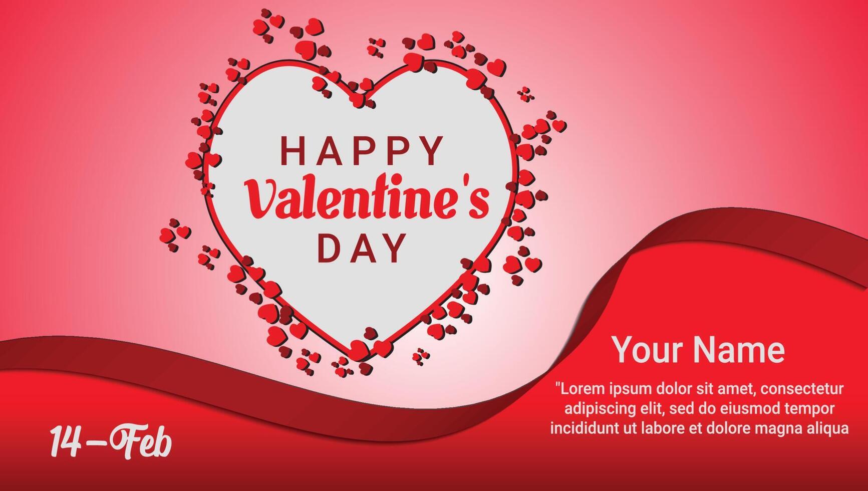 Happy Valentine Day Wishing Poster vector