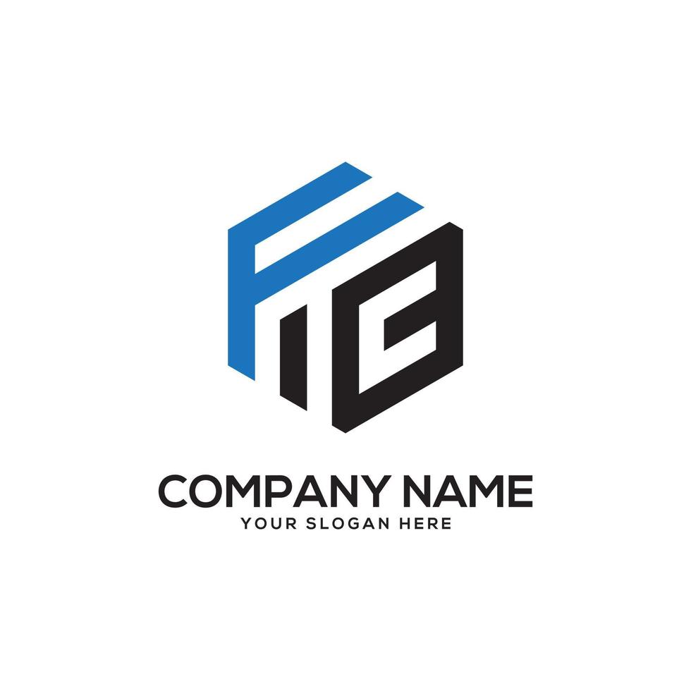 Monogram FC initial letter Logo Inspiration, F and C combination logo vector with hexagonal idea