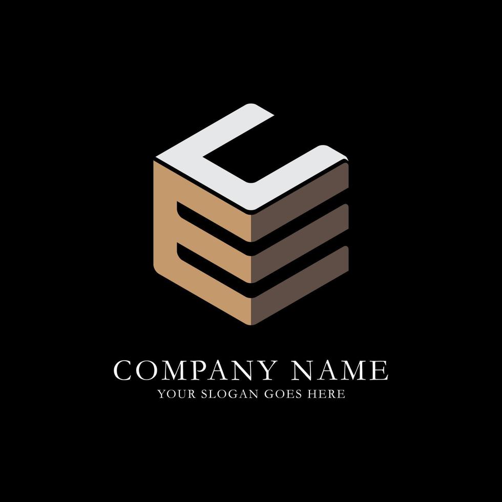 EU hexagonal letter Logo Inspiration, E and U combination logo vector with hexagonal idea