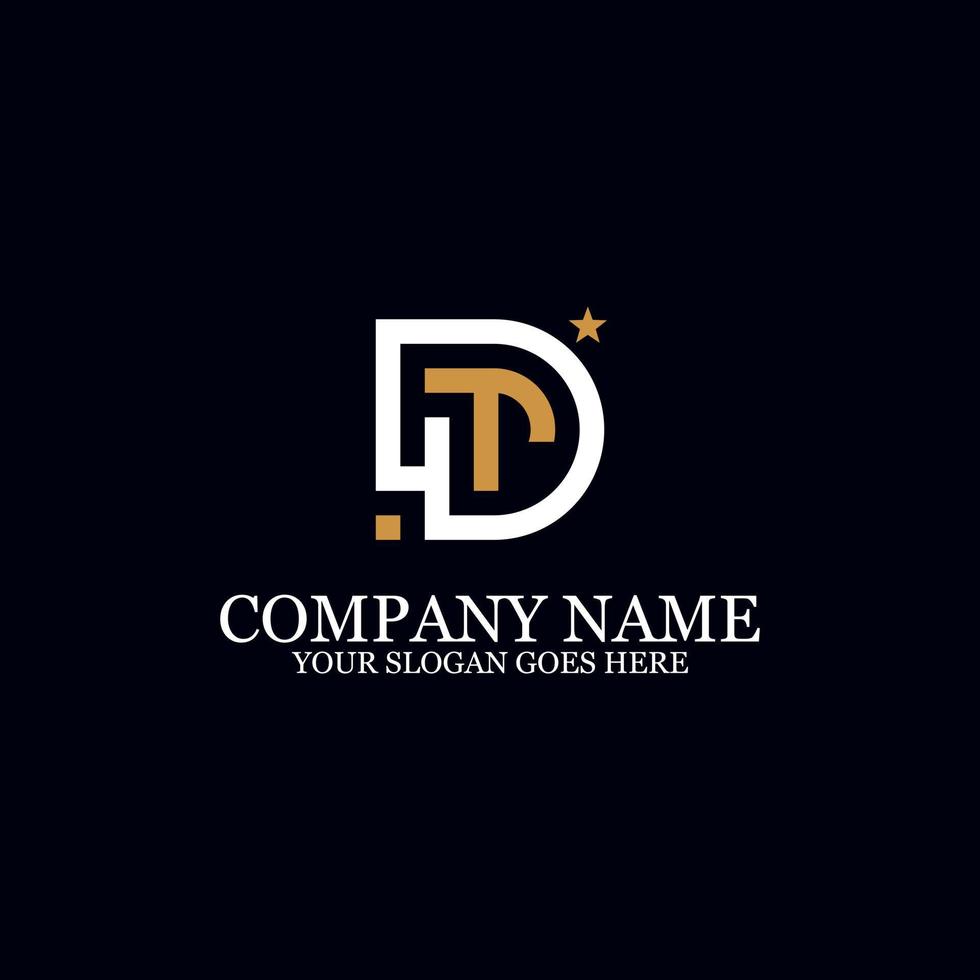 Initial Letter DT logo design vector, best for business logo brand vector