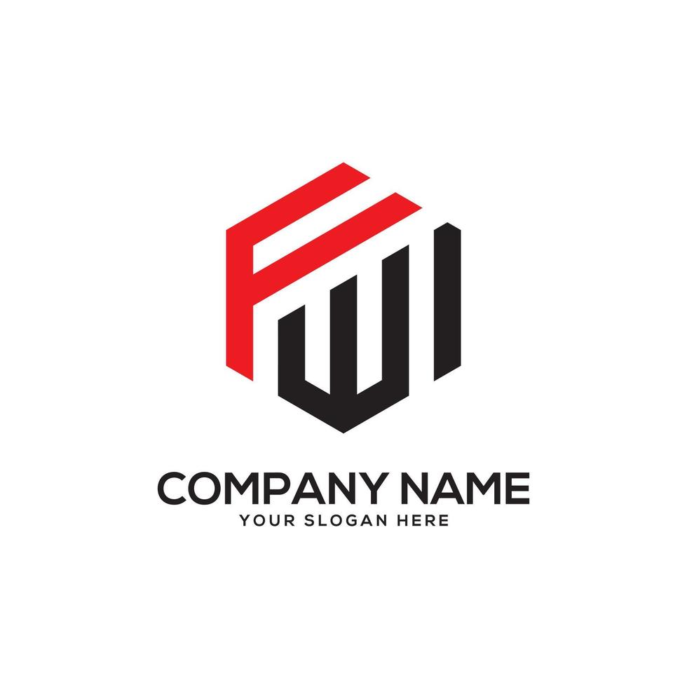 Monogram FW initial letter Logo Inspiration, F and W combination logo vector with hexagonal idea