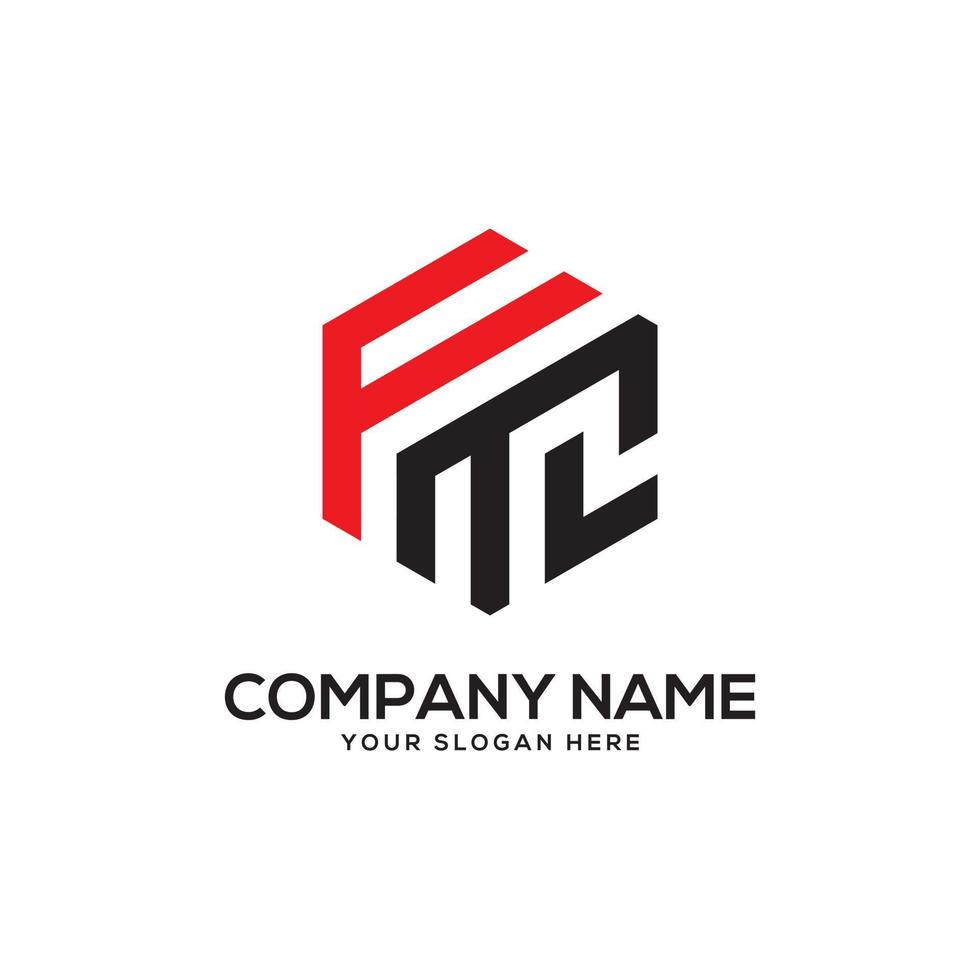 Monogram FT initial letter Logo Inspiration, F and T combination logo vector with hexagonal idea