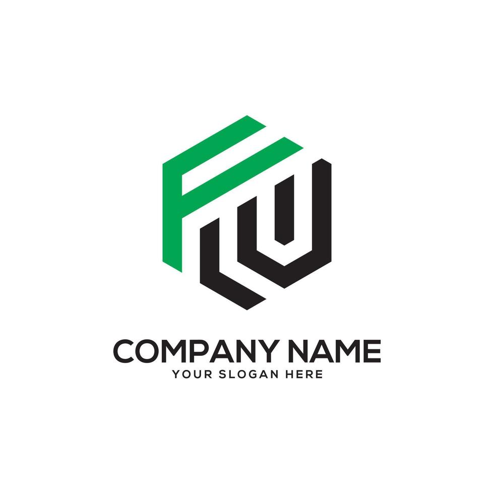 Monogram FV initial letter Logo Inspiration, F and V combination logo vector with hexagonal idea