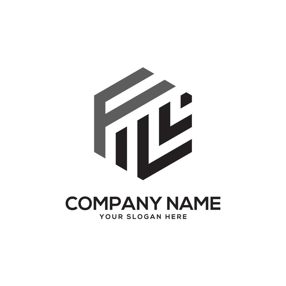 Monogram FL initial letter Logo Inspiration, F and L combination logo vector with hexagonal idea