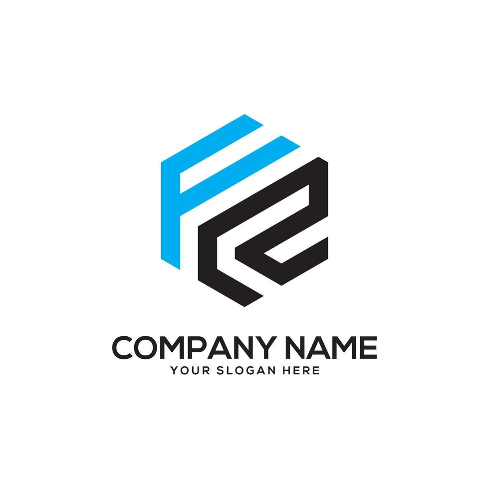 FR Monogram initial letter Logo Inspiration, F and R combination logo vector with hexagonal idea