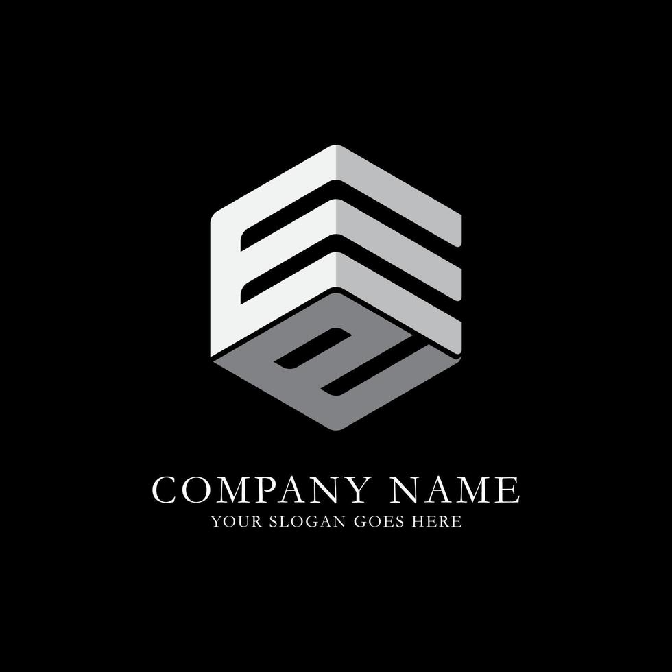 EE initial letter Logo Inspiration, E and E combination logo vector with hexagonal idea