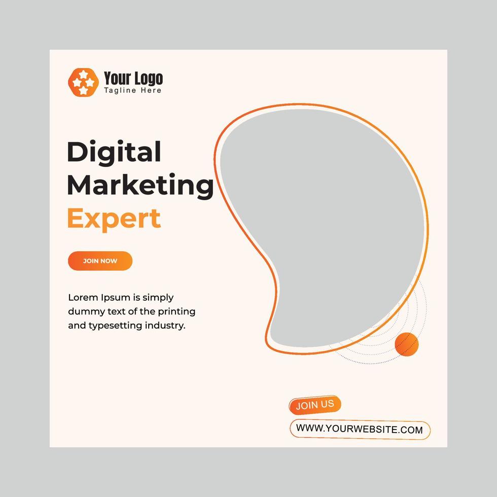 Vector digital marketing agency square flyer or social media post template