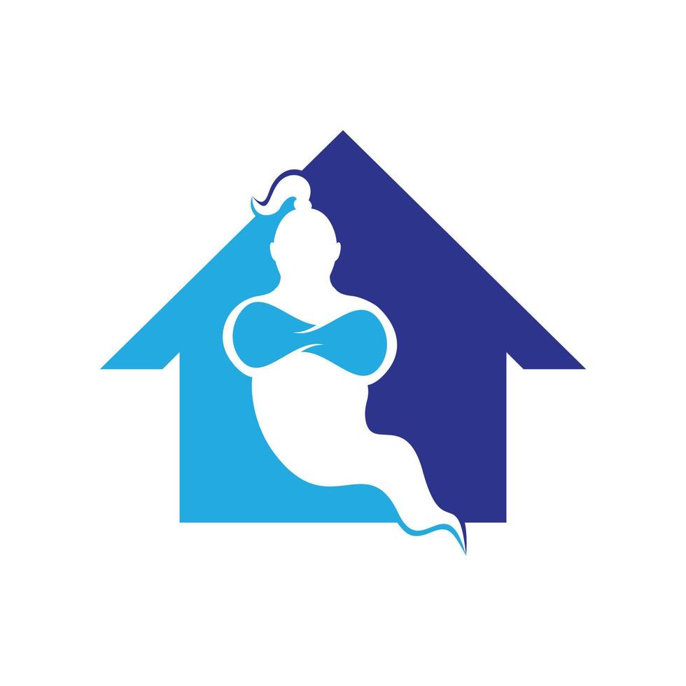 Genie Logo Design. Magic Fantasy genie concept logo. vector