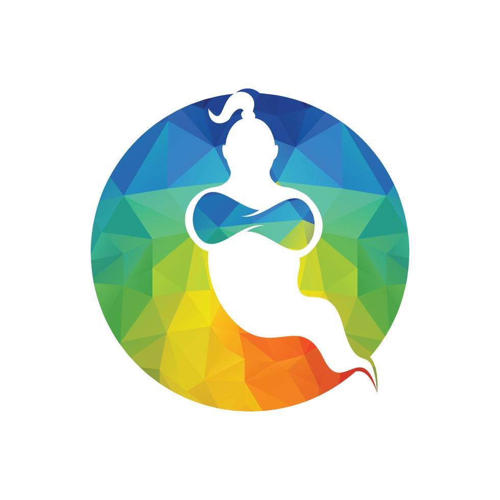 Genie Logo Design. Magic Fantasy genie concept logo. vector