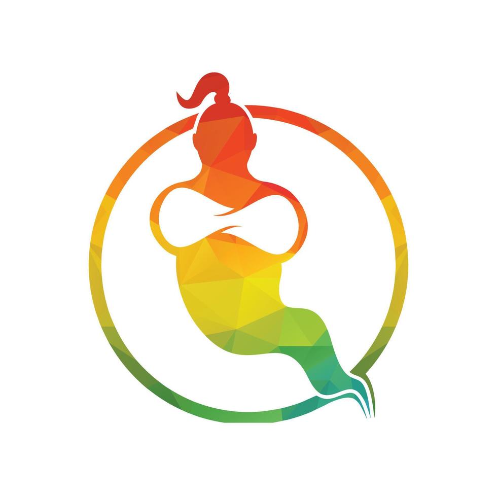 Genie Logo Design. Magic Fantasy genie concept logo. vector