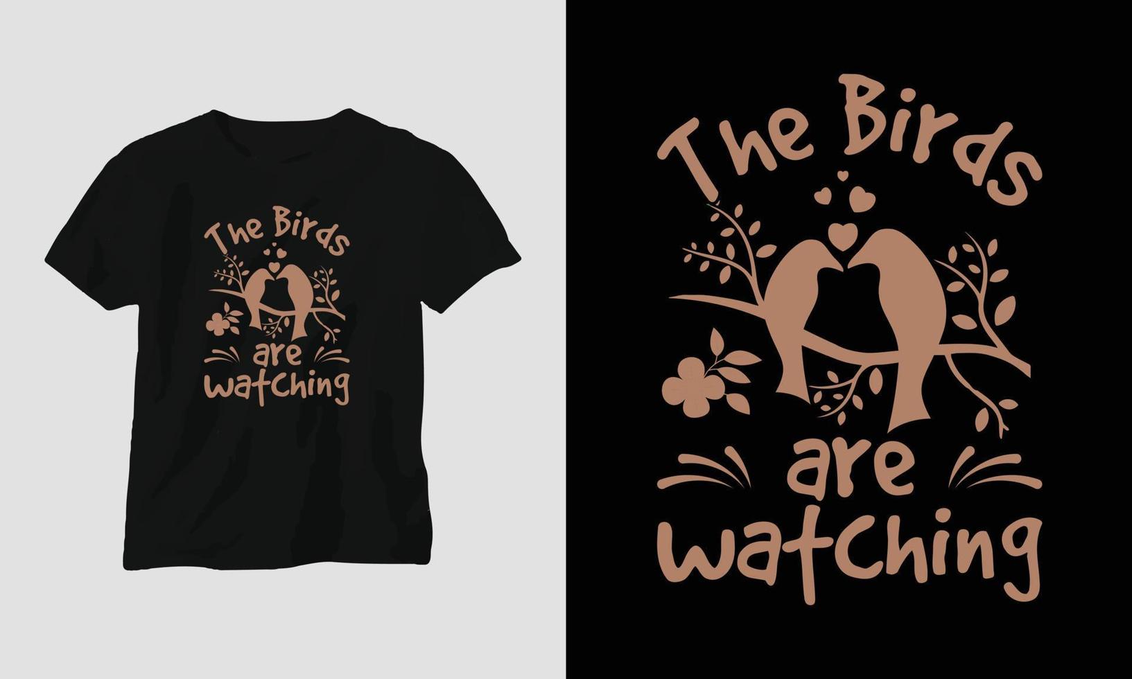The birds are watching T-shirt Template 16939182 Vector Art at Vecteezy