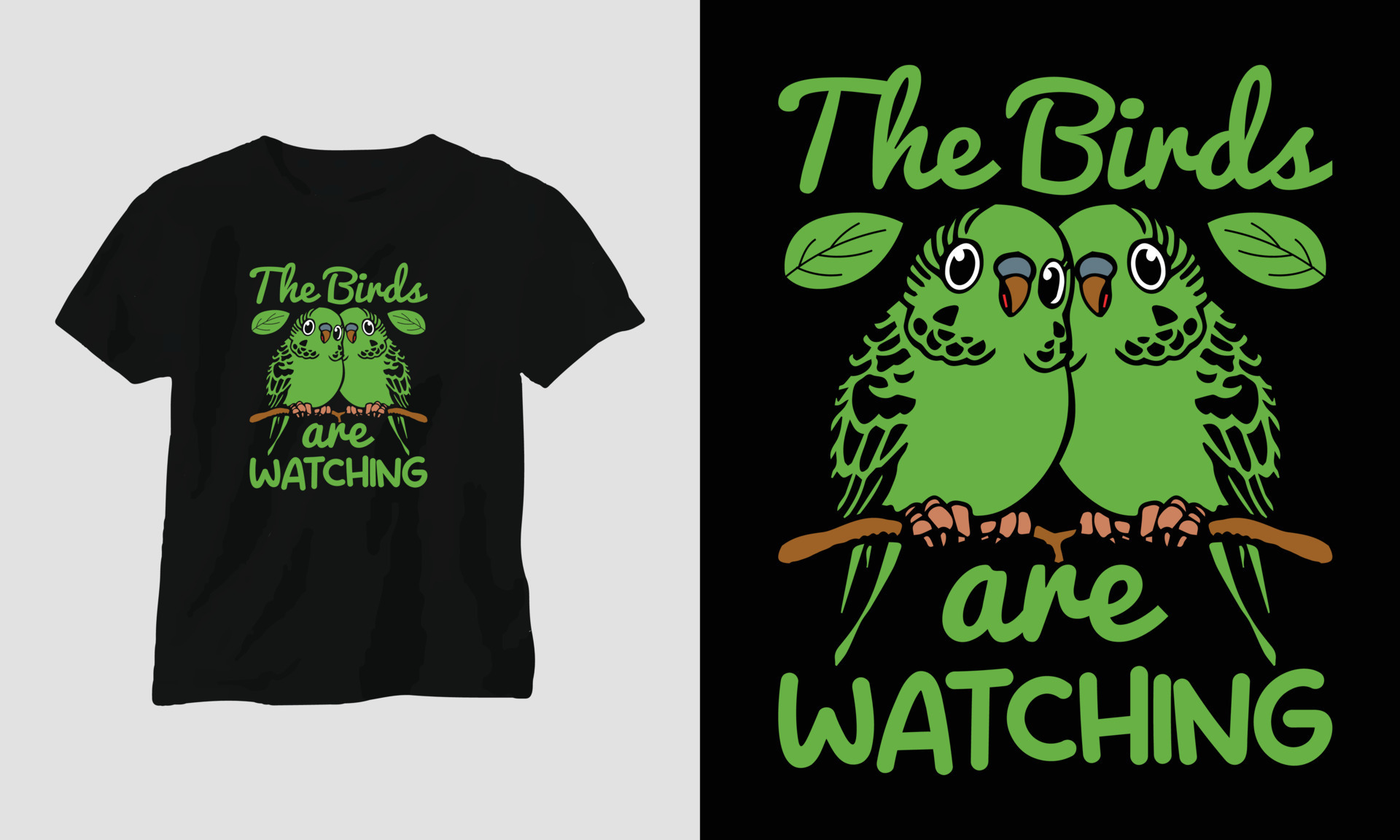 The birds are watching T-shirt Template 16939187 Vector Art at Vecteezy