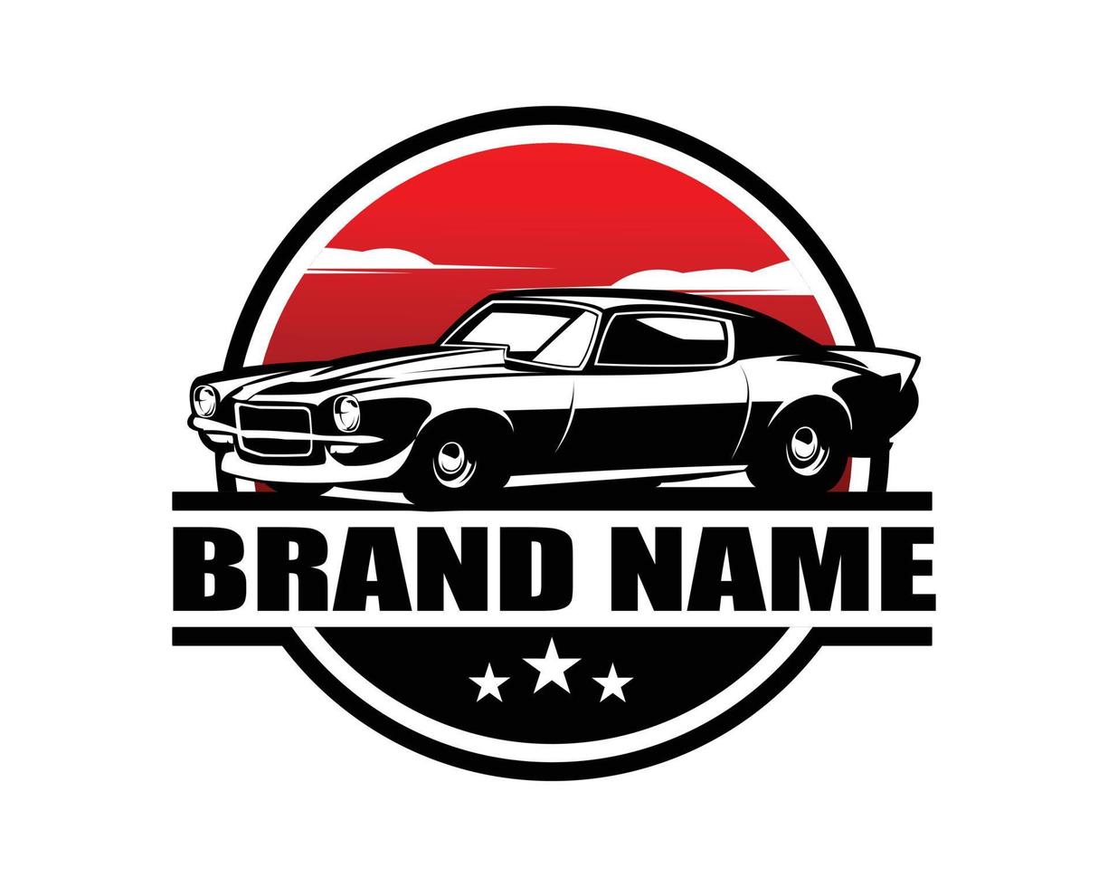 un simple chevrolet camaro de los años 70. vista de fondo blanco aislado desde un lado. mejor para logos, insignias, emblemas, camisetas, íconos, pegatinas e industria automovilística. vector