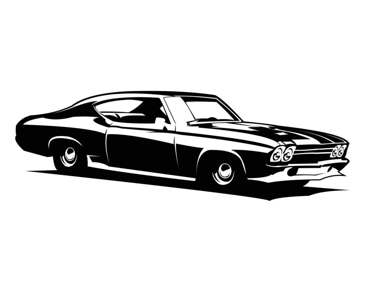 old chevy camaro car logo. view from side isolated white background. Best for badge, emblem, concept, design sticker, t-shirt and auto industry. vector