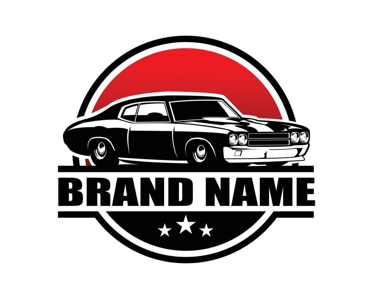 muscle car 1970. isolated white background view from side. Best for badge, emblem, icon, sticker design. available in eps 10. vector